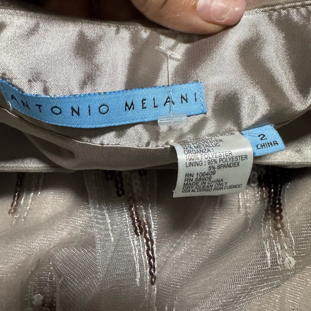 ANTONIO MELANI Beige Sequin Mini Skirt new no tags - Picture 5 of 8